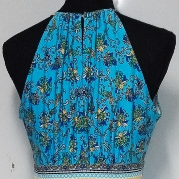 C5 Establish 1962 summer dress halter floral maxi stretchy Size: 6 - Picture 4 of 9